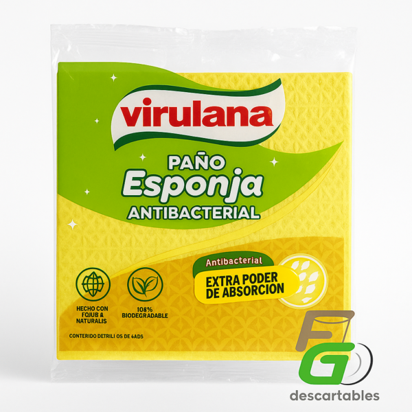Paño ESPONJA Virulana "Antibacterial x1"