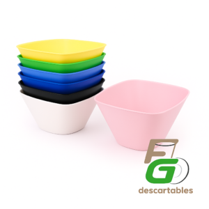 Bowl Contenedor CUADRADO 17cm Multiuso 10u