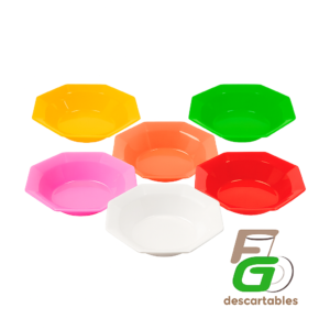 Bowl Octogonal 15 cm Bco/Negro/Rojo/Verd/Amar. 10