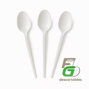 Cuchara Postre Blanca Paq "50" un.