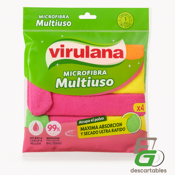 Paños Microfibra multiuso x4
