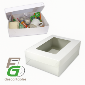 Caja DESAYUNO c/Visor Rectangular 16x23,5x10cm