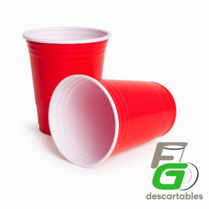 Vaso BICOLOR ,Rojo y Blanco