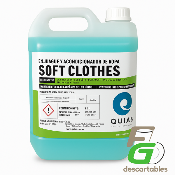 Enjuague de ropa, suavizante Celeste 5 Lts.