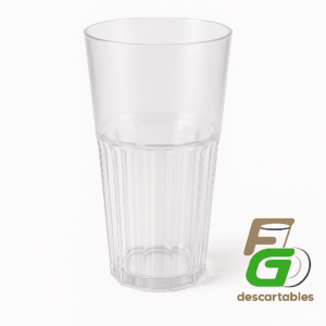 CAJA Vaso Facetado 370cc Cristal Trago largo x 64u