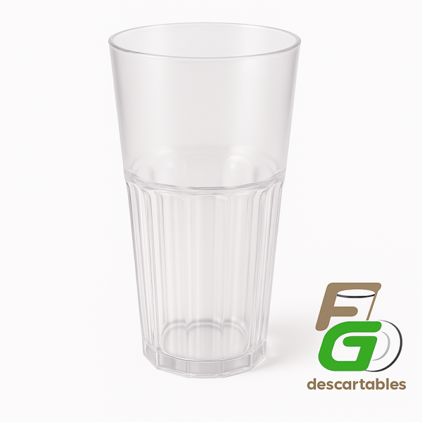 CAJA Vaso Facetado 370cc Cristal Trago largo x 64u