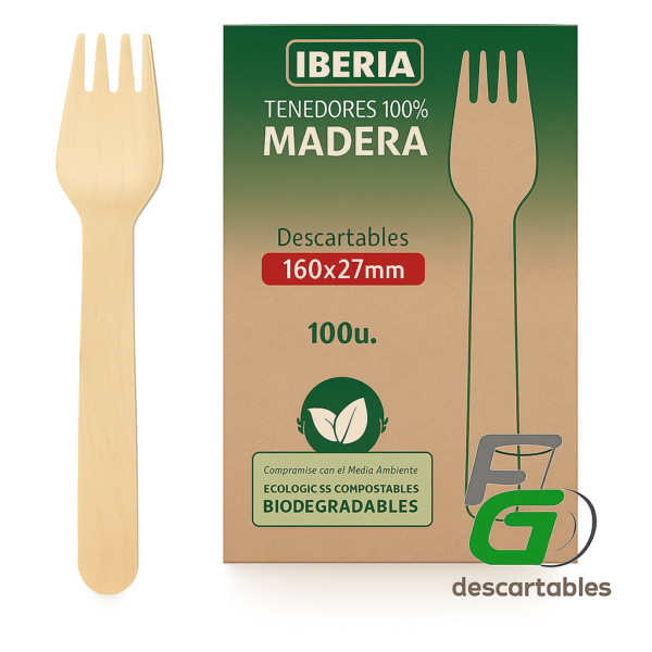 Tenedores ecológico de madera