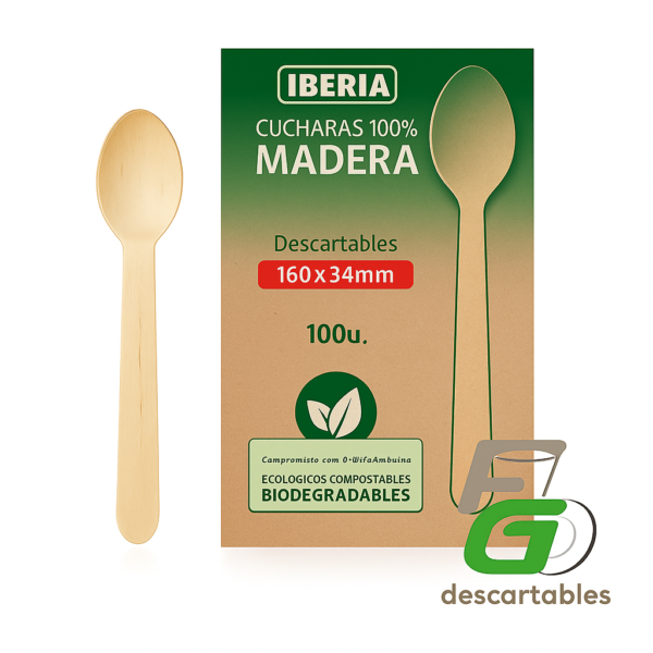 Cucharas Ecológica de Madera Sundae