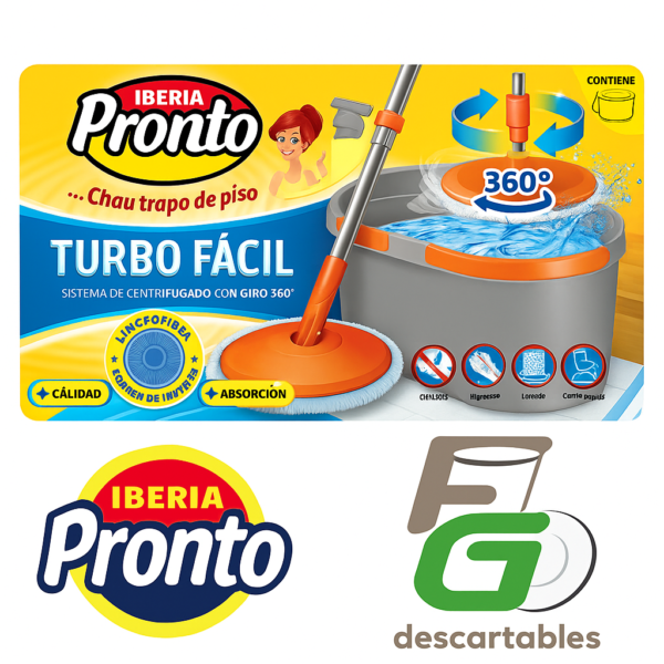 Mopa con balde Turbo fácil 360º