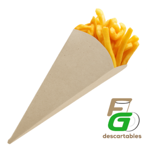 Cono Papa Fritas Gris o Marron 100 un.