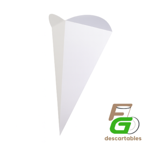 Cono Papas Fritas Cartulina BLANCA 8,5x20 100u
