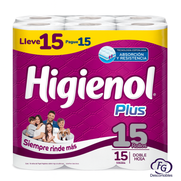 Higienico HIGIENOL PLUS 30m Doble Hoja 18 Rollos