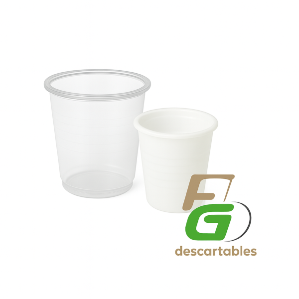 Vaso 180cc PP Traslucido o Blanco Work 100u.