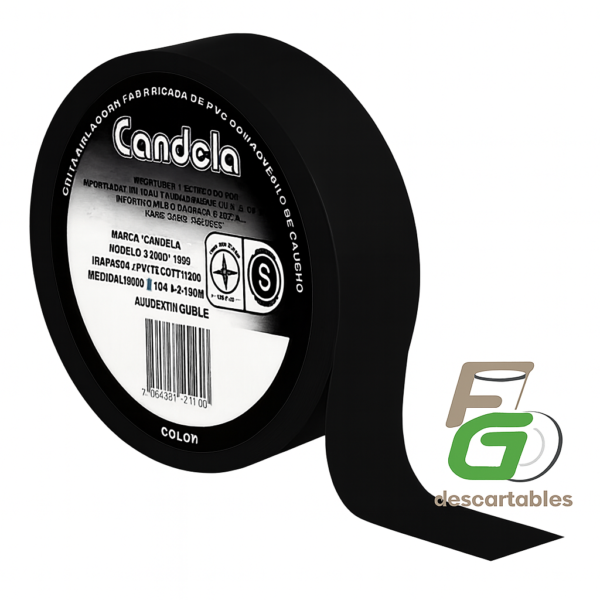 Cinta AISLADORA Negra 10 mts Candela
