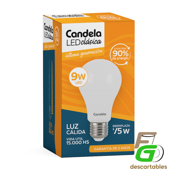 Lampara LED foco 9w LUZ CALIDA