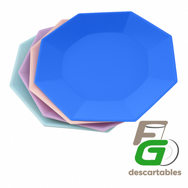 Platos Octogonal de 22cm