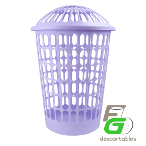 Canasto Calado para Ropa Alto con Tapa