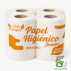 Higienico 300m x 8u  Naranja Cono Grande