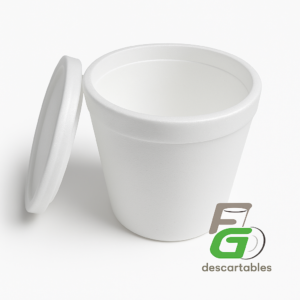 Pote Helado c/Tapa Conico 1/4 8-3-40 ISOPOR x20u