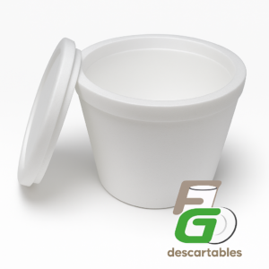 Pote Helado c/Tapa Conico 1k 8-3-24 ISOPOR x20u