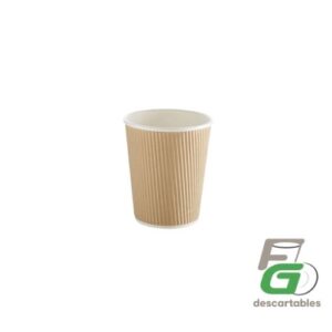 Vaso Polipapel RIPPLE 8oz KRAFT paq 25u